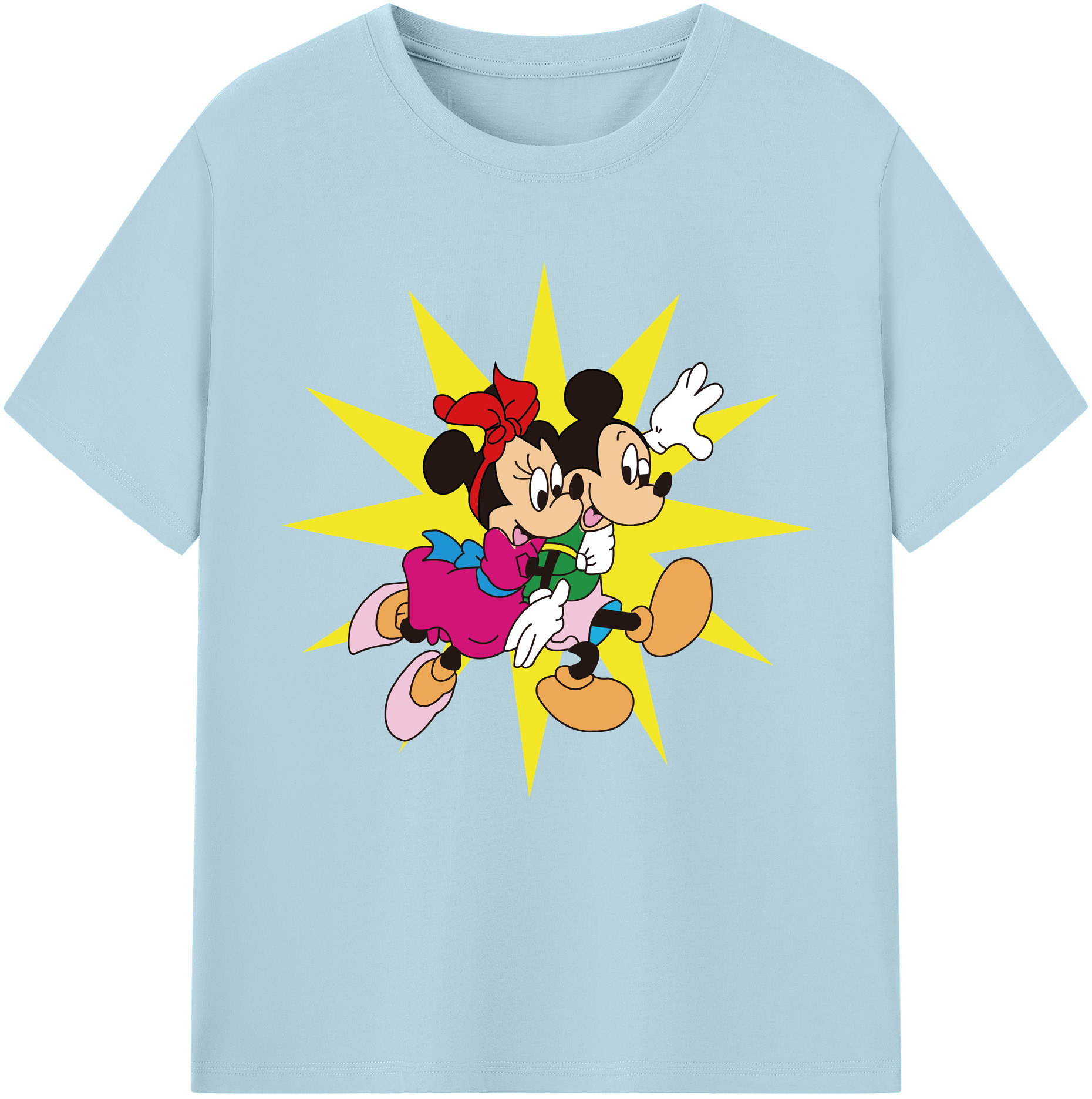 （画像用） ミッキーマウス Mickey Mouse 綿100％半袖Tシャツ（フロントプリント）